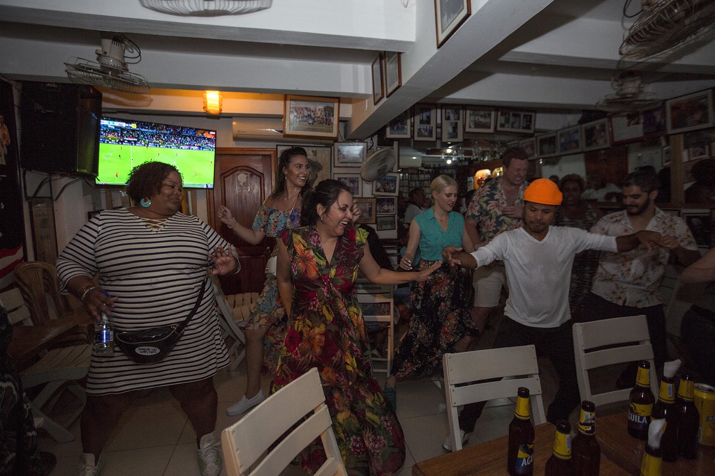 Dancing salsa with locals