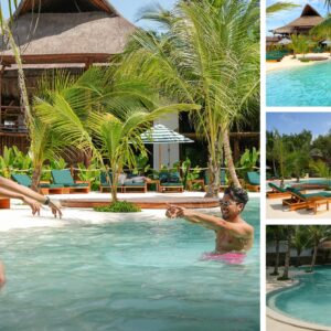 Relaxing at Aura Beach Barú, enjoying a peaceful beach club experience near Cartagena.