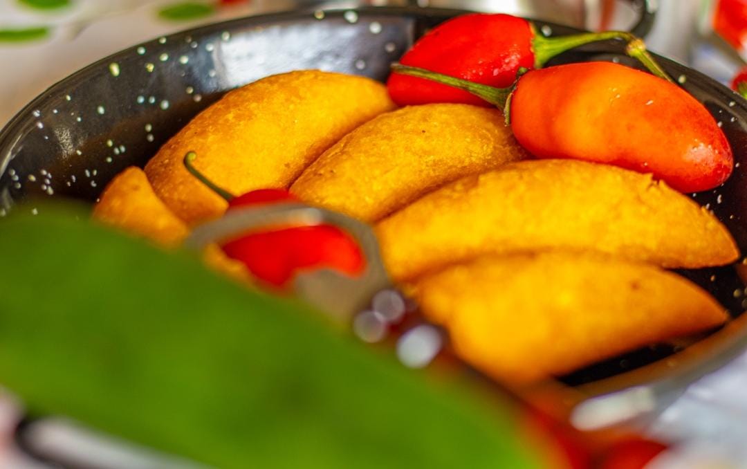 "Colombian empanadas served during a fried food workshop in Cartagena"