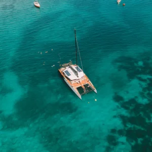 Rosario Islands catamaran tour Cartagena beach clear water Caribbean